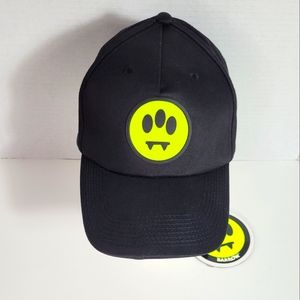 NEW Barrow Front Logo 100% Cotton Black Baseball Cap Hat 💚 GIALLO FLUO